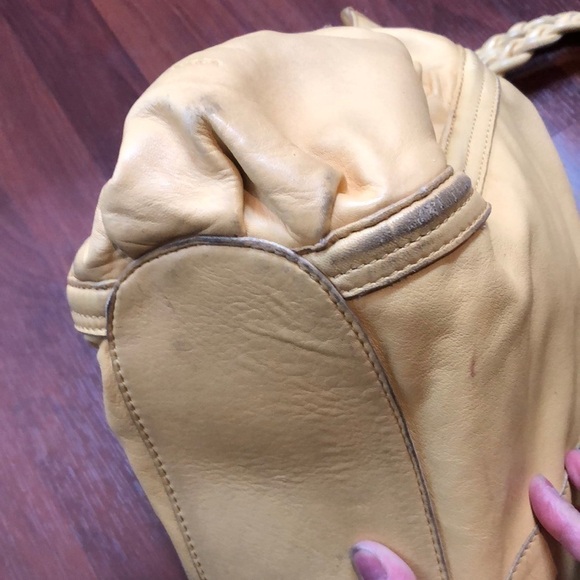 Elliott Lucca Pastel Yellow Braided Hobo Purse - Picture 6 of 16